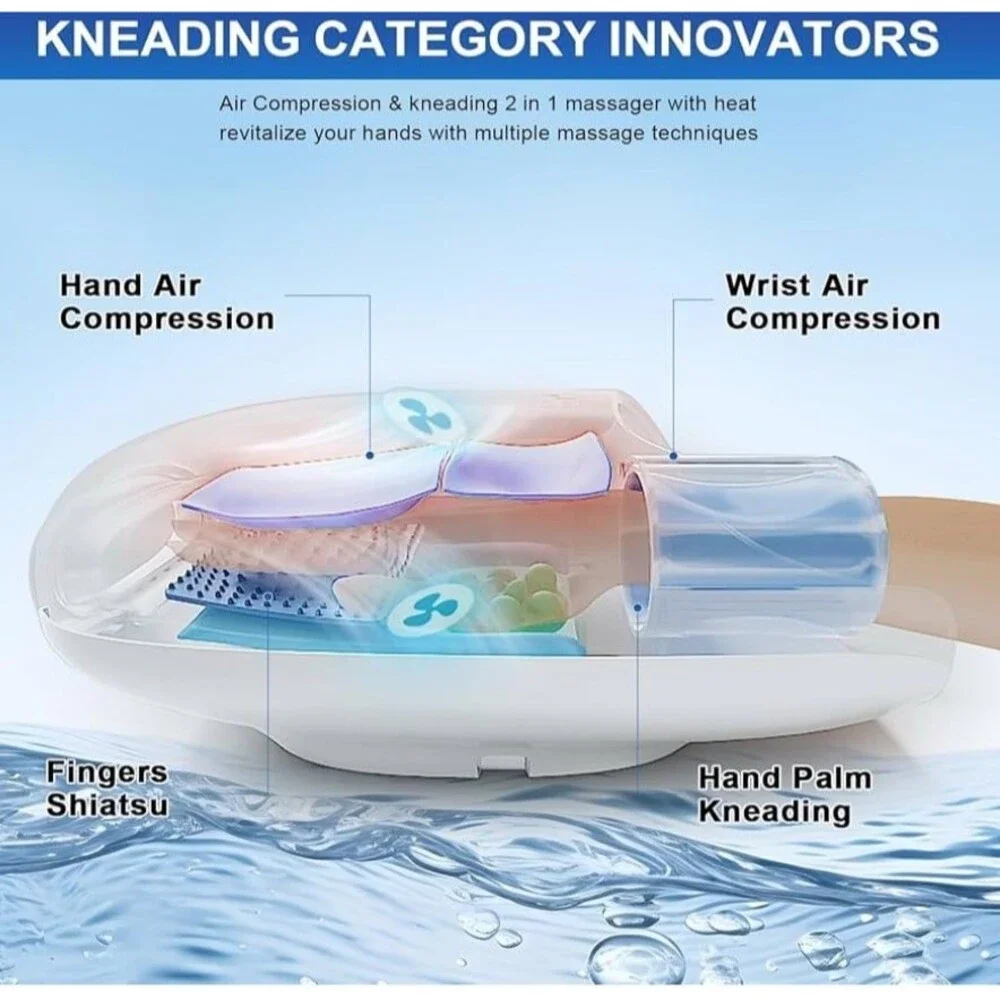 New Hand Massager with Heat, Compression, and Kneading Massage